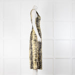 Ganni Yellow & Black Animal Print Sleeveless/Side Split Dress