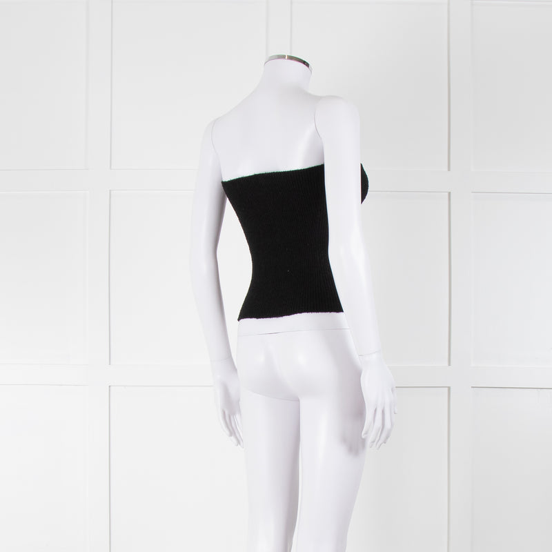 Wardrobe.NYC Black Ribbed Bandeau Top