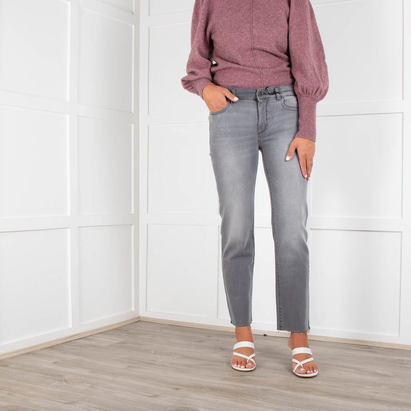 DL 1961 Mara Straight Mid Rise Ankle Jean in Overcast Raw