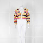 ba&sh Cream Pink Yellow Cotton Cardigan