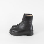 The Row Black Leather Zip Front Boot