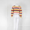 ba&sh Cream Pink Yellow Cotton Cardigan