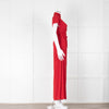 Amal Al Mulla Red Sleeveless Tie Neck Maxi Dress