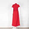 Amal Al Mulla Red Sleeveless Tie Neck Maxi Dress