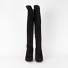 Aquazzura Black Suede Knee Boots with Dipped Sides