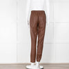 Tibi Tan Faux Leather Elasticated Waist Trousers