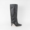 Jimmy Choo Black Leather Pointed Toe Knee Boots