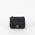 Chanel Black Caviar Leather Mini Carre Timeless Bag