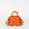 Versace Orange Leather Gold Hardware Mini Satchel