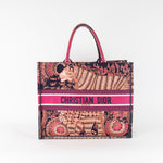 Christian Dior Pink Navy Canvas Book Tote