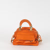 Versace Orange Leather Gold Hardware Mini Satchel