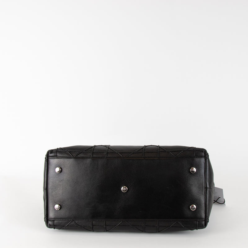 Christian Dior Black Soft Lambskin Leather Granville Tote Bag