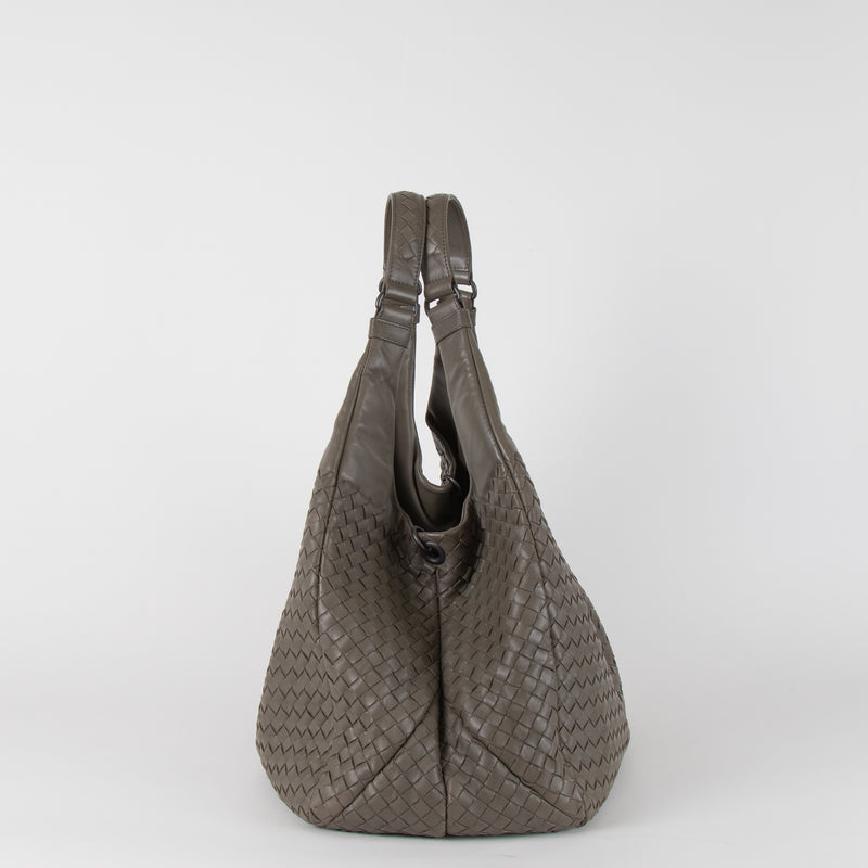 Bottega Veneta Olive Green Intrecciato Campana Bag