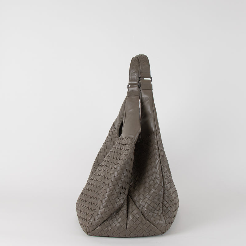 Bottega Veneta Olive Green Intrecciato Campana Bag