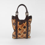 Christian Louboutin Brown Snakeskin Leather Trim Shoulder Bag