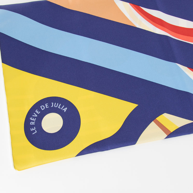 Hermes Blue Yellow Le Reve De Julia Scarf