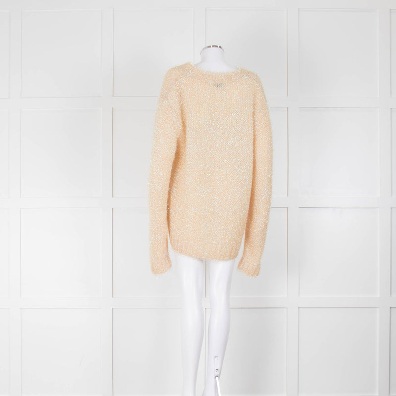 Raey Gold Sparkly Lurex  Knitted Jumper