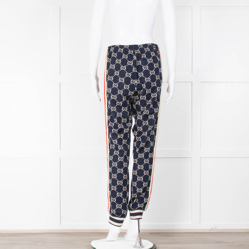 Gucci Navy Jacquard Stretch Knit Joggers