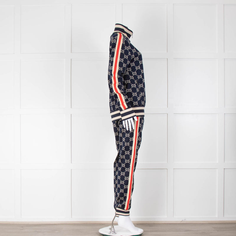 Gucci Navy Jacquard Stretch Knit Joggers