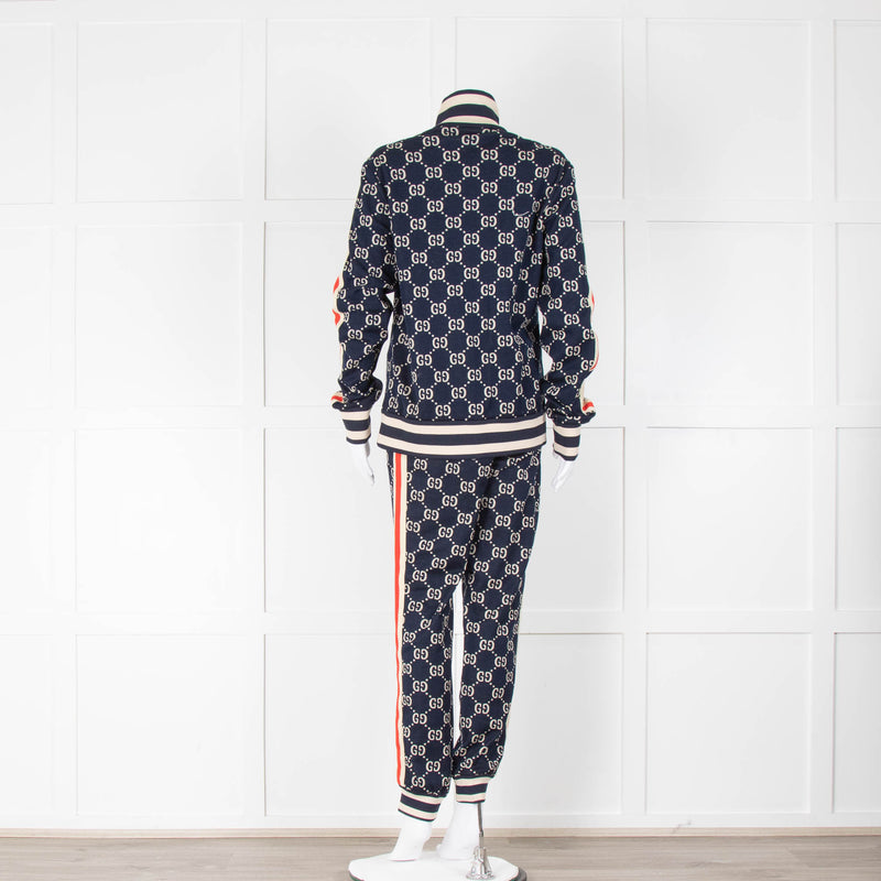 Gucci Navy Jacquard Zip Track Jacket