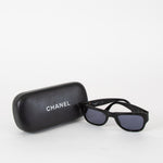 Chanel Black Sunglasses With Gold Logo