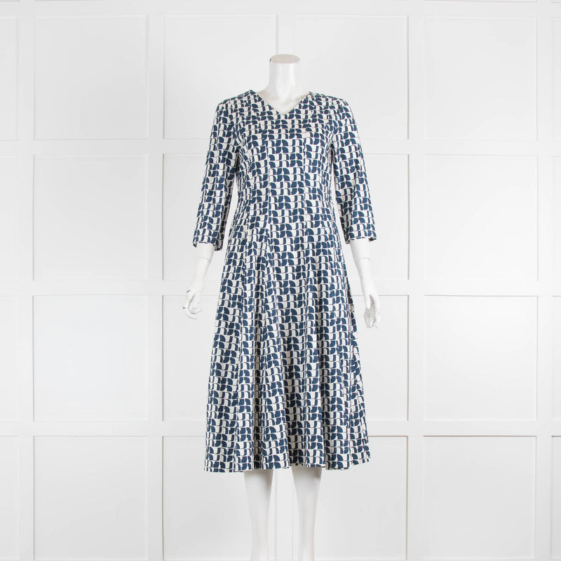 S Max Mara 3/4 Length Sleeve Geometric Shift Dress