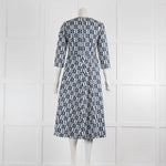 S Max Mara 3/4 Length Sleeve Geometric Shift Dress