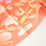 Salvatore Ferragamo Coral Floral Silk Scarf