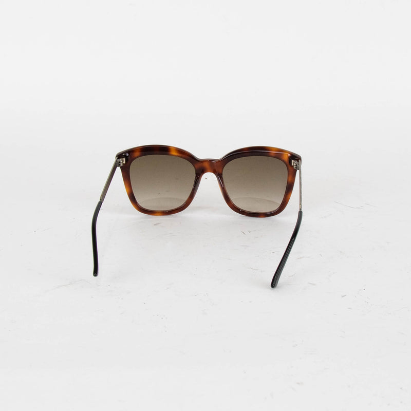 Gucci Tortoiseshell Sunglasses With Silver Arms