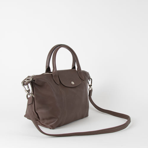 Longchamp Brown Leather Small Le Pliage Tote Bag