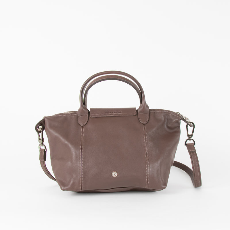 Longchamp Brown Leather Small Le Pliage Tote Bag