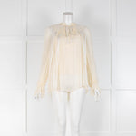 Zimmermann Cream Fringe Swing Blouse