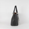 Tod's Black Tote Bag with Silver Hardware and Logo Charm