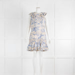 Zimmermann Verity Panelled Linear Blue & Cream Dress