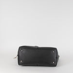 Tod's Black Tote Bag with Silver Hardware and Logo Charm