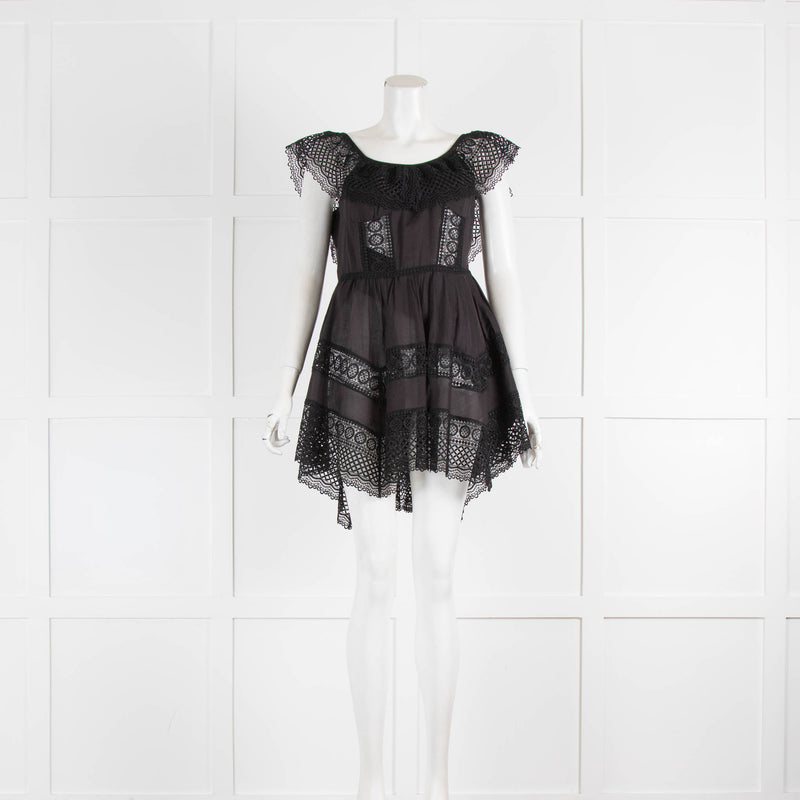 Charo Ruiz Black Lace Mini Dress