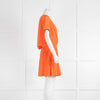 Victoria Victoria Beckham Orange Silk Dropped Waist Dress With Black Detail