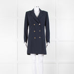 Claudie Pierlot Navy Duster Coat with Gold Buttons