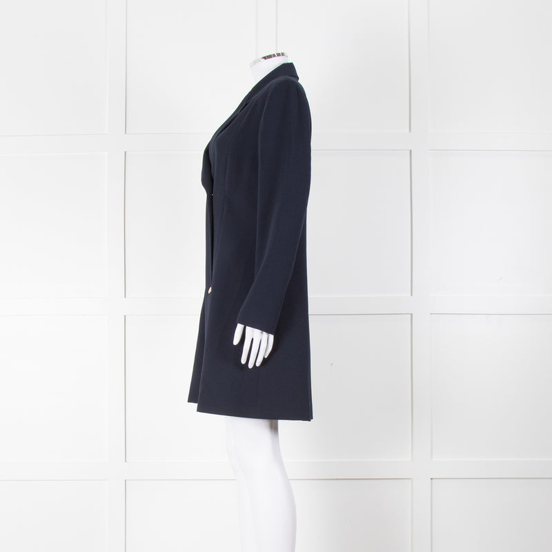 Claudie Pierlot Navy Duster Coat with Gold Buttons