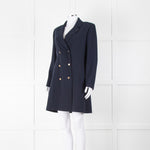 Claudie Pierlot Navy Duster Coat with Gold Buttons