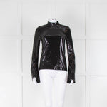 Galvan London Black Micro Sequins Long Sleeve Top