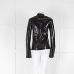 Galvan London Black Micro Sequins Long Sleeve Top