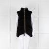 N.Peal Black Rex Rabbit Fur Reversible Gilet