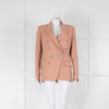 Balmain Blush Pink Wool Silver Button Double Breasted Jacket