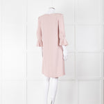 Jane Blush Pink Shift Dress with Fluted Sleeves