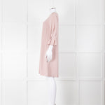 Jane Blush Pink Shift Dress with Fluted Sleeves