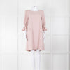 Jane Blush Pink Shift Dress with Fluted Sleeves