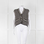 Me+Em Black Cream Knitted Waistcoat