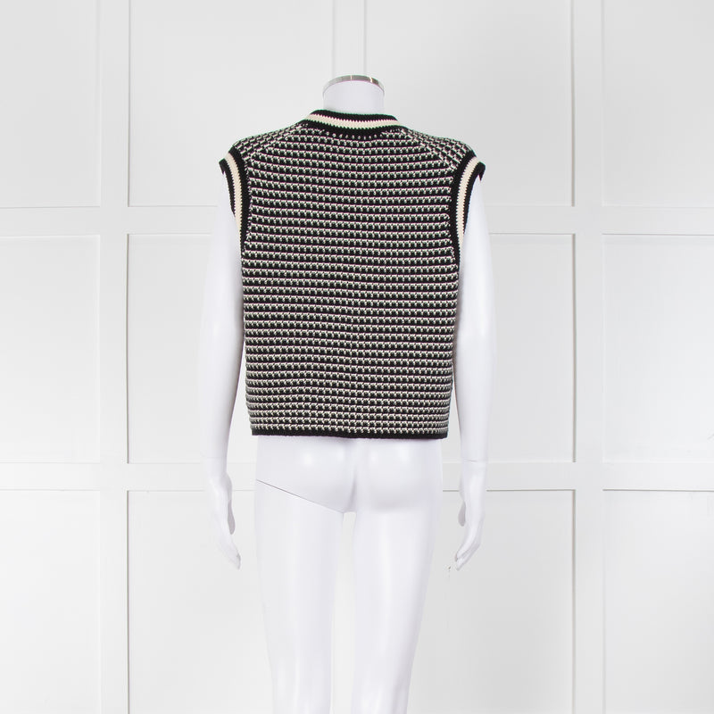 Me+Em Black Cream Knitted Waistcoat