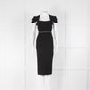 Roland Mouret Black Structured Cut out Shift Dress with Knotted Waist Belt